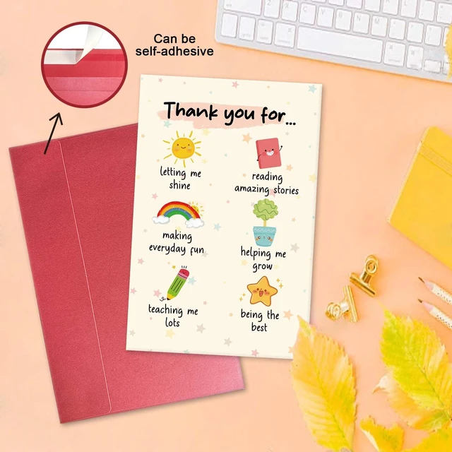Alt view image 3 of 7 - Sweet Thank You Card for Teacher, Teachers Appreciation Card from Students, Teacher's Day Gift Ideas, End of the Year Gift