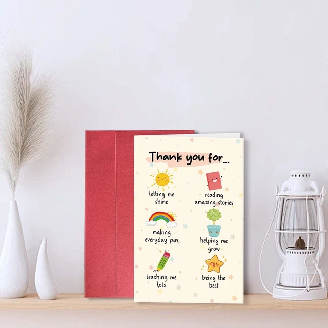 Alt view image 5 of 7 - Sweet Thank You Card for Teacher, Teachers Appreciation Card from Students, Teacher's Day Gift Ideas, End of the Year Gift