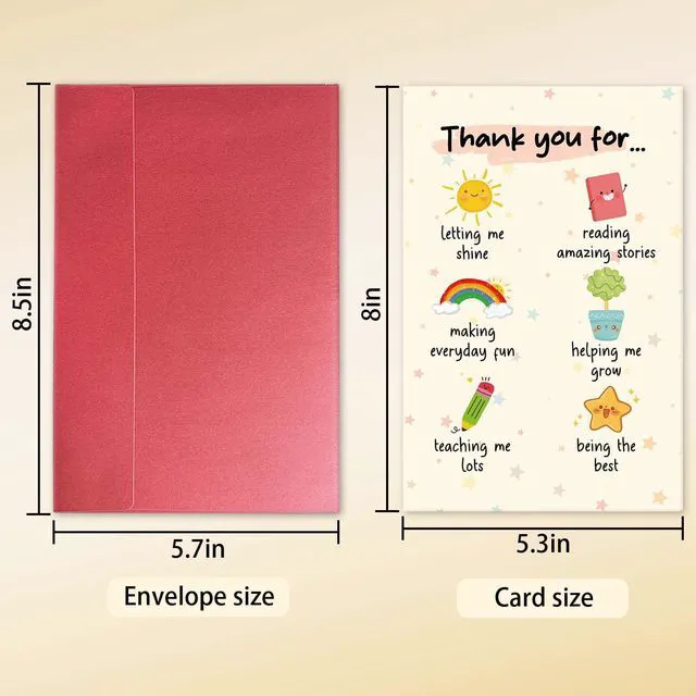Alt view image 2 of 7 - Sweet Thank You Card for Teacher, Teachers Appreciation Card from Students, Teacher's Day Gift Ideas, End of the Year Gift