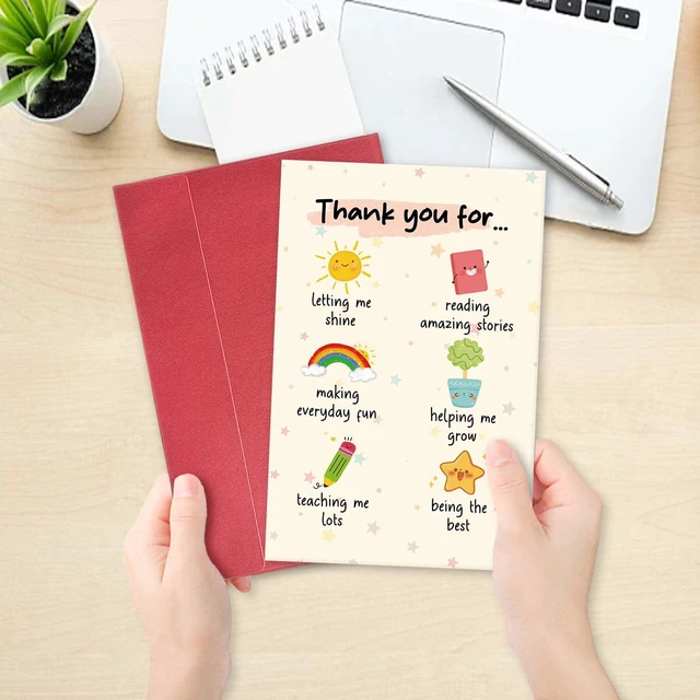 Alt view image 6 of 7 - Sweet Thank You Card for Teacher, Teachers Appreciation Card from Students, Teacher's Day Gift Ideas, End of the Year Gift