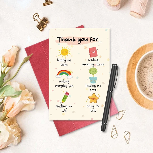 Alt view image 4 of 7 - Sweet Thank You Card for Teacher, Teachers Appreciation Card from Students, Teacher's Day Gift Ideas, End of the Year Gift