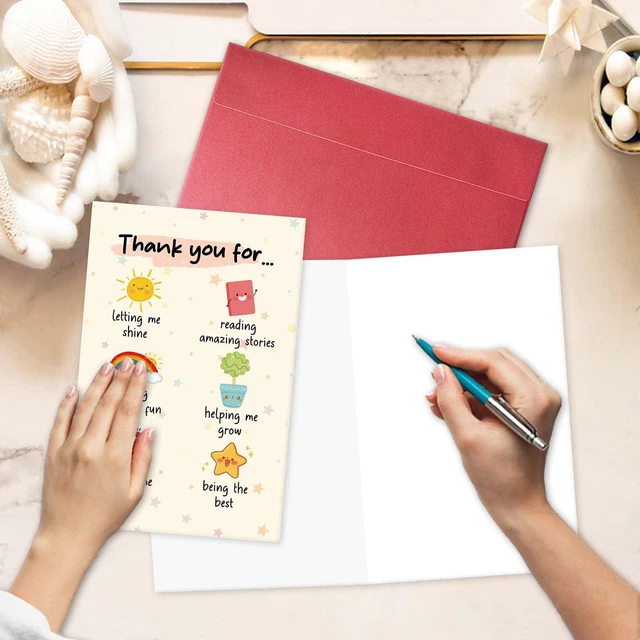 Alt view image 7 of 7 - Sweet Thank You Card for Teacher, Teachers Appreciation Card from Students, Teacher's Day Gift Ideas, End of the Year Gift