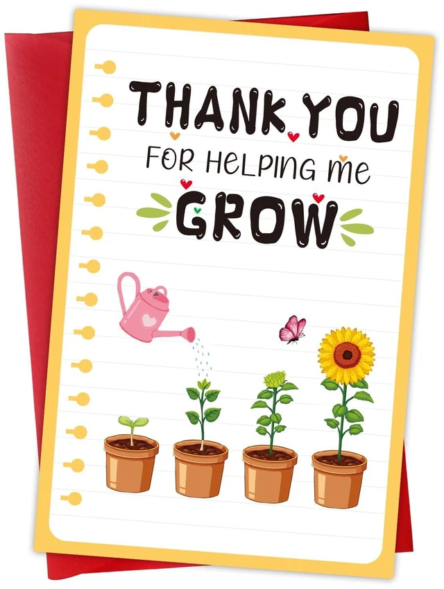 Main image of Teacher Thank You Cards with Envelopes - End of the Year Teacher Graduation Gift from Student Kids Teacher Appreciation Cards from Students - Teacher Appreciation Gifts Card for Women Men