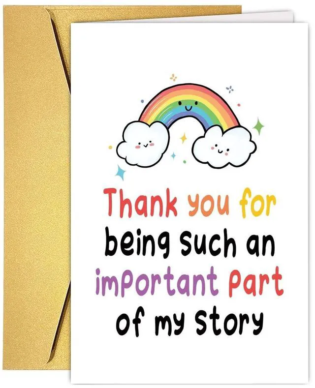 Main image of Lovely Thank You Card for Teacher, Rainbow Teaching Assistant Appreciation Gift for Teacher's Birthday