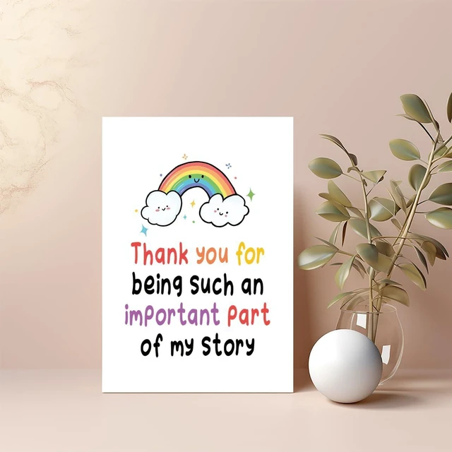 Alt view image 3 of 7 - Lovely Thank You Card for Teacher, Rainbow Teaching Assistant Appreciation Gift for Teacher's Birthday