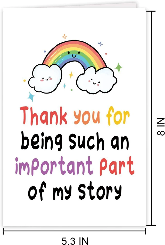 Alt view image 7 of 7 - Lovely Thank You Card for Teacher, Rainbow Teaching Assistant Appreciation Gift for Teacher's Birthday