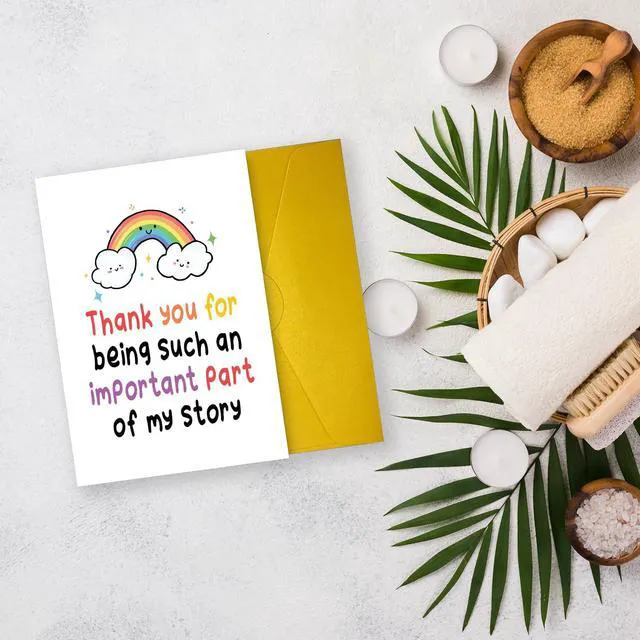 Alt view image 5 of 7 - Lovely Thank You Card for Teacher, Rainbow Teaching Assistant Appreciation Gift for Teacher's Birthday