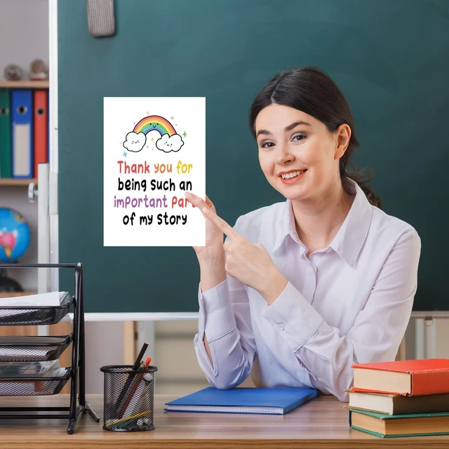 Alt view image 6 of 7 - Lovely Thank You Card for Teacher, Rainbow Teaching Assistant Appreciation Gift for Teacher's Birthday