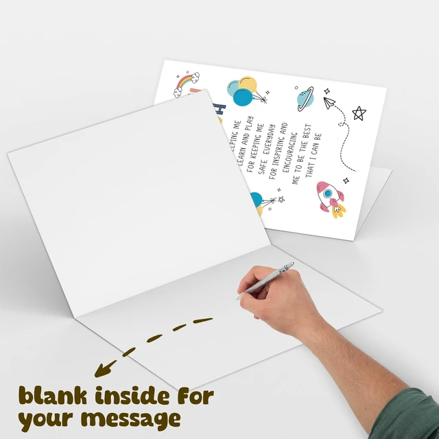 Alt view image 3 of 7 - Heartfelt Thank You Card for Teacher, End Of Year Gifts for Childs Teachers, Cute Appreciation Card, Thank You Gift for Preschool Teacher or Nursery Teachers, Thank You so Much Card