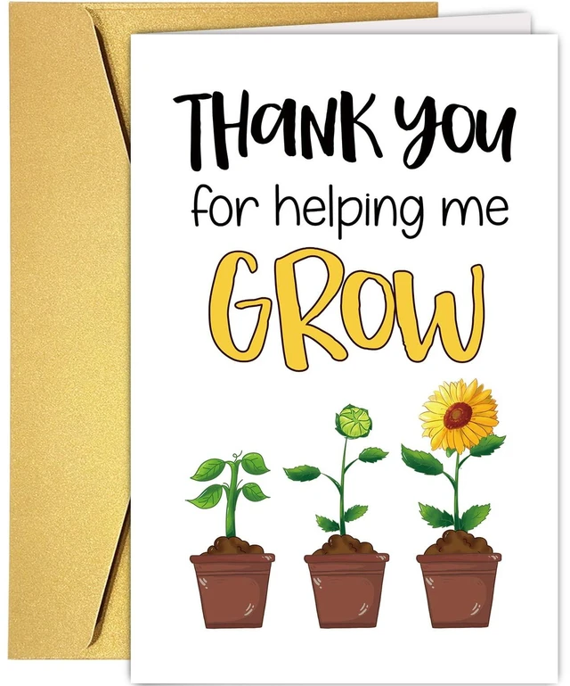 Main image of Funny Thank You Card for Teacher, Cute Appreciation Card for Teacher Mom, Teachers Day Card, Gift for Teacher Mentor