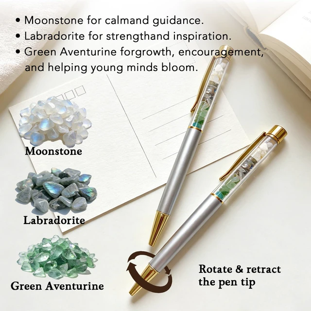 Alt view image 4 of 7 - Teacher Gift Set for Women, 31 Affirmation Cards & Crystal Pen | Back to School gift for teachers, mentors and tutors with 31 daily affirmation cards, crystal pen and gift-ready box