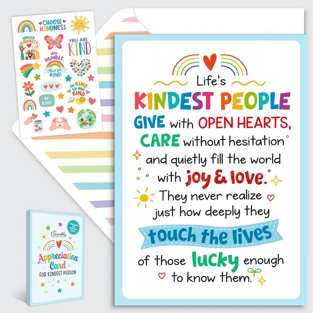 Main image of 1pc Teacher Thank You Card, School Counselor Appreciation Card | 1 Card, Envelope & 25 Sticker Seals, Teacher Appreciation Card for Counselor, Social Worker, Paraprofessional, Message Inside