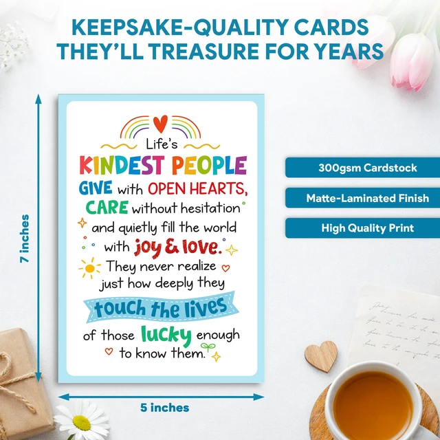 Alt view image 6 of 7 - 1pc Teacher Thank You Card, School Counselor Appreciation Card | 1 Card, Envelope & 25 Sticker Seals, Teacher Appreciation Card for Counselor, Social Worker, Paraprofessional, Message Inside