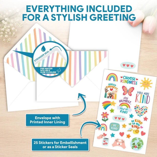 Alt view image 7 of 7 - 1pc Teacher Thank You Card, School Counselor Appreciation Card | 1 Card, Envelope & 25 Sticker Seals, Teacher Appreciation Card for Counselor, Social Worker, Paraprofessional, Message Inside