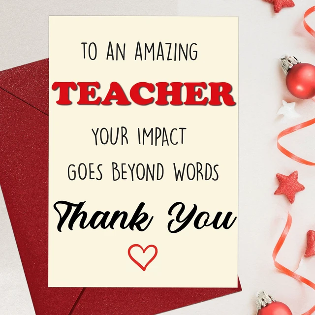 Alt view image 4 of 5 - Teacher Appreciation Card Appreciation Gift Card for Teachers from Student Perfect for Teacher Thank You, End of Year, and Retirement Gifts