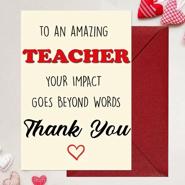 Alt view image 5 of 5 - Teacher Appreciation Card Appreciation Gift Card for Teachers from Student Perfect for Teacher Thank You, End of Year, and Retirement Gifts