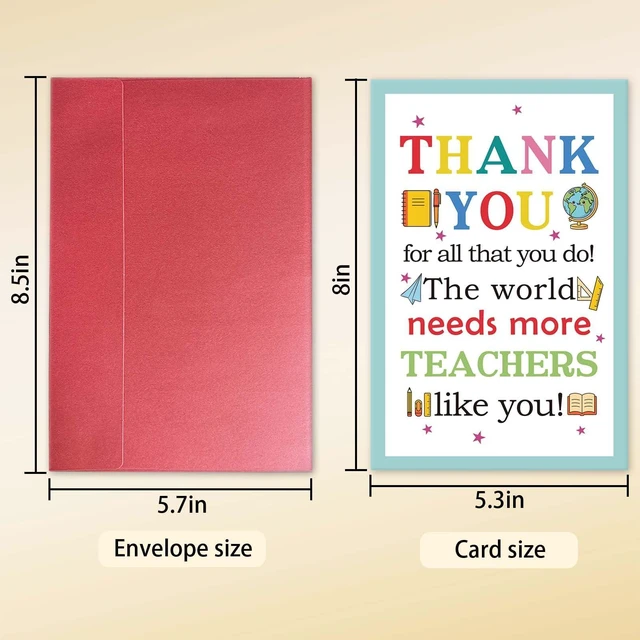 Alt view image 2 of 7 - Teacher Appreciation Card, Cute Thank You Card for Teacher, Teachers Appreciation Week Gift from Students, Thank You for All That You Do
