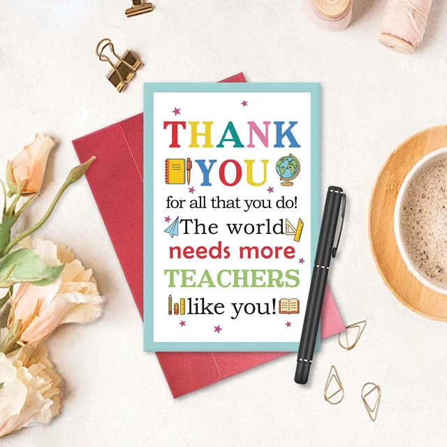 Alt view image 4 of 7 - Teacher Appreciation Card, Cute Thank You Card for Teacher, Teachers Appreciation Week Gift from Students, Thank You for All That You Do