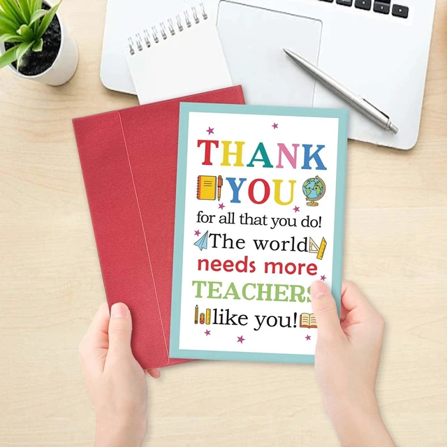 Alt view image 6 of 7 - Teacher Appreciation Card, Cute Thank You Card for Teacher, Teachers Appreciation Week Gift from Students, Thank You for All That You Do