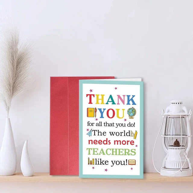 Alt view image 5 of 7 - Teacher Appreciation Card, Cute Thank You Card for Teacher, Teachers Appreciation Week Gift from Students, Thank You for All That You Do