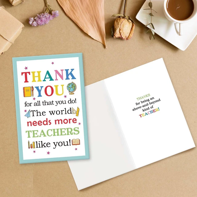 Alt view image 7 of 7 - Teacher Appreciation Card, Cute Thank You Card for Teacher, Teachers Appreciation Week Gift from Students, Thank You for All That You Do