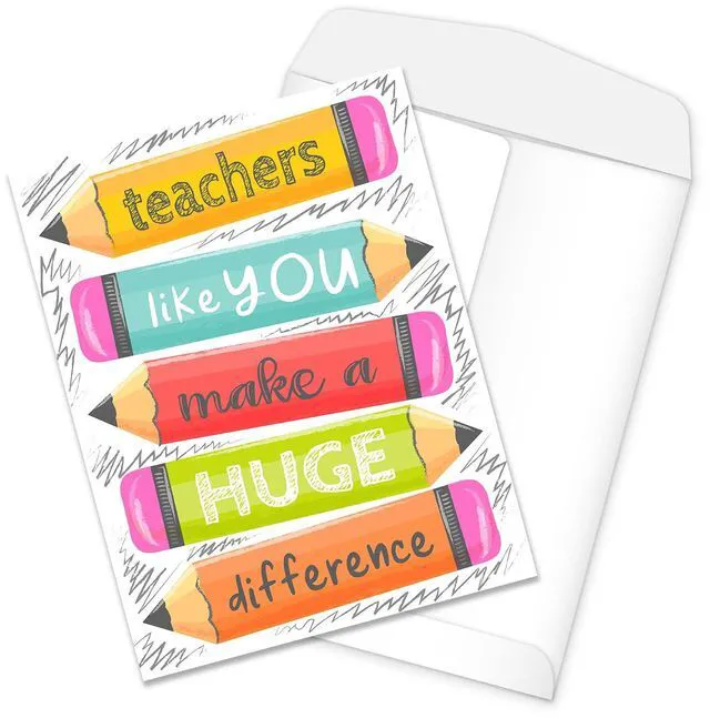 Main image of Teachers Like You Make A Huge Difference Jumbo Card / 8.5" x 11" Large Greeting Card/Educator Thank You Card/Teacher Appreciation/Made In The USA