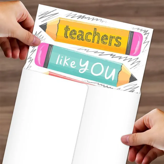 Alt view image 4 of 6 - Teachers Like You Make A Huge Difference Jumbo Card / 8.5" x 11" Large Greeting Card/Educator Thank You Card/Teacher Appreciation/Made In The USA