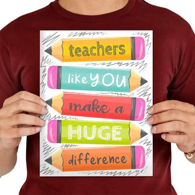 Alt view image 5 of 6 - Teachers Like You Make A Huge Difference Jumbo Card / 8.5" x 11" Large Greeting Card/Educator Thank You Card/Teacher Appreciation/Made In The USA