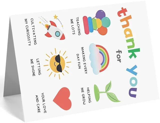 Alt view image 5 of 6 - Teacher Thank You Card, Appreciation Greeting Card for Teacher, Thank You for Teaching Me Lots and Making Every Day Fun Card with Envelope