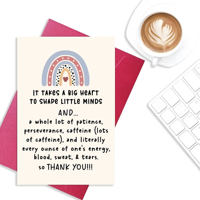 Alt view image 2 of 5 - Thank You Teacher Card, Appreciation Greeting Cards for Teachers, It Takes A Big Heart to Shape Little Minds Thanks Teacher Greeting Card, Teachers Appreciation Day Gifts