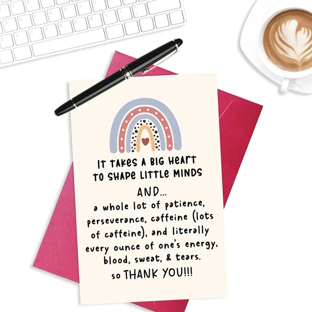 Alt view image 5 of 5 - Thank You Teacher Card, Appreciation Greeting Cards for Teachers, It Takes A Big Heart to Shape Little Minds Thanks Teacher Greeting Card, Teachers Appreciation Day Gifts