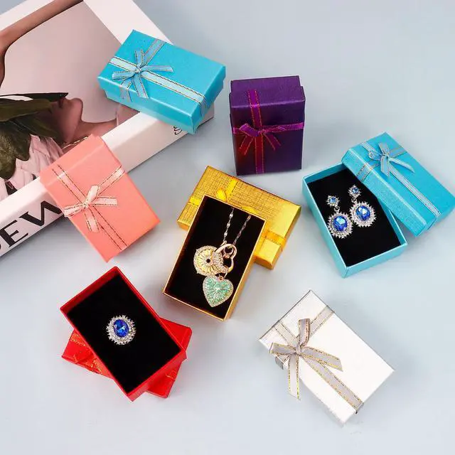 Alt view image 3 of 7 - 12 Pcs Small Jewelry Gift Boxes, 3.1 x 1.9 x 1 Inch Small Empty Gift Boxes Set for Earrings Rings Necklaces, Jewelry Gifts Box for Wedding Anniversaries Birthday Valentine's Day