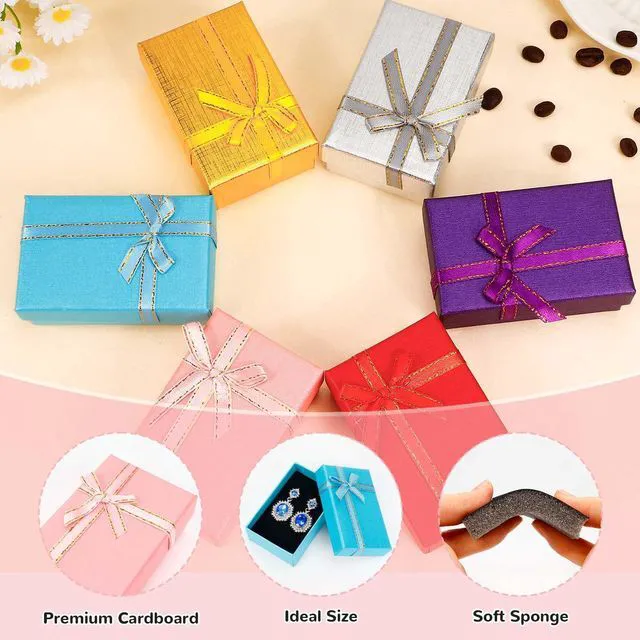 Alt view image 5 of 7 - 12 Pcs Small Jewelry Gift Boxes, 3.1 x 1.9 x 1 Inch Small Empty Gift Boxes Set for Earrings Rings Necklaces, Jewelry Gifts Box for Wedding Anniversaries Birthday Valentine's Day