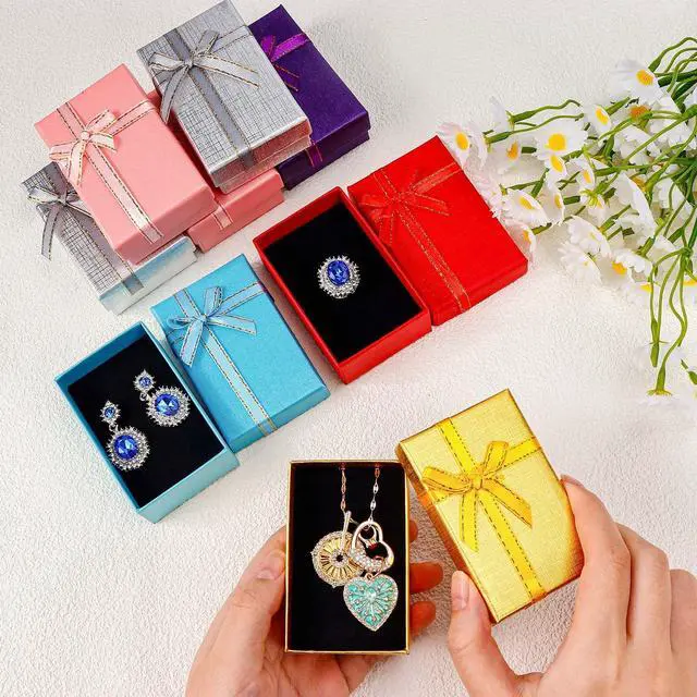 Alt view image 6 of 7 - 12 Pcs Small Jewelry Gift Boxes, 3.1 x 1.9 x 1 Inch Small Empty Gift Boxes Set for Earrings Rings Necklaces, Jewelry Gifts Box for Wedding Anniversaries Birthday Valentine's Day