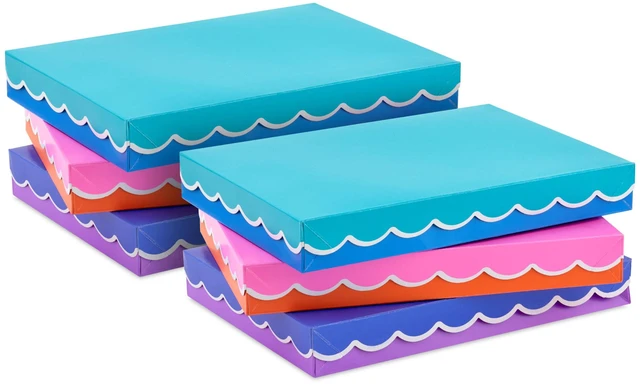 Alt view image 4 of 6 - Small Gift Boxes with Lids, 6-Pack (Scalloped Blue, Pink, Teal)