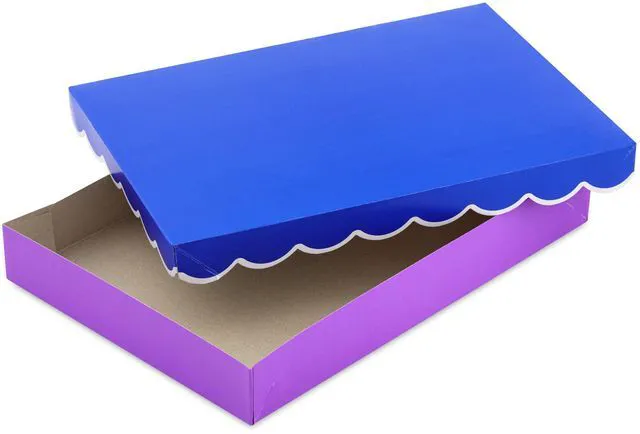 Alt view image 6 of 6 - Small Gift Boxes with Lids, 6-Pack (Scalloped Blue, Pink, Teal)