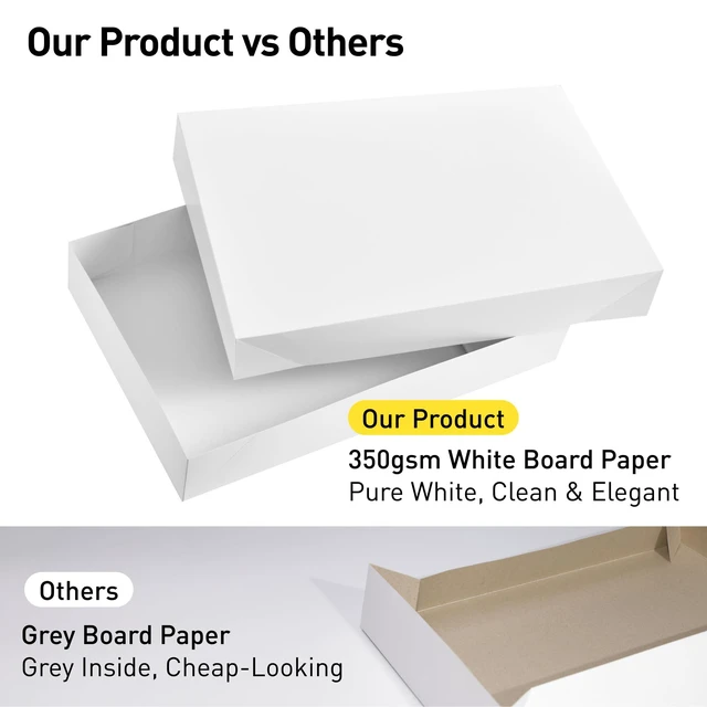 Alt view image 3 of 7 - 6 Pack 14" Medium White Gift Boxes With Lids For Clothes Presents