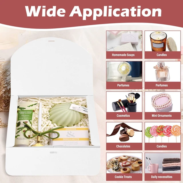 Alt view image 4 of 7 - 10 PCS White Gift Boxes with Lids 10.6x7.8x3.1 Inch Proposal box | Bridesmaid Proposal Box for Wedding, Kraft Paper, With Ribbon, Packaging, Present, Birthday, Graduation, Holiday, Christmas