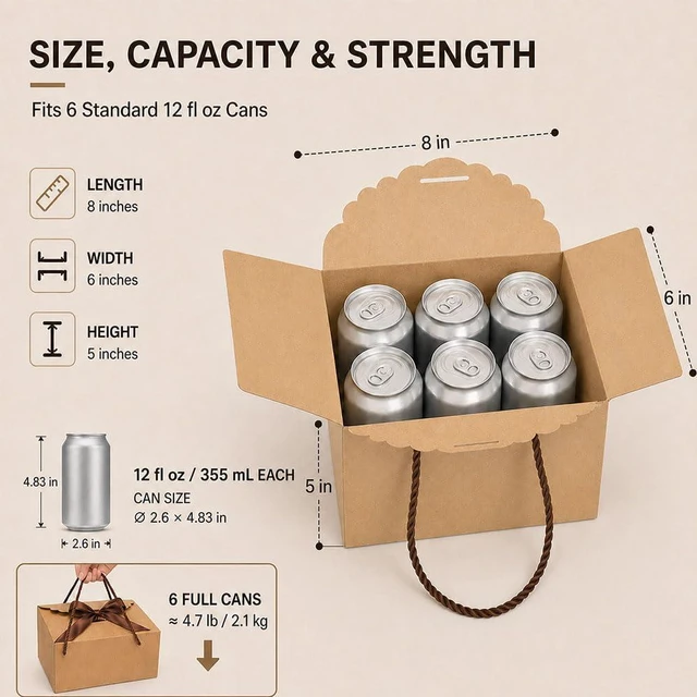 Alt view image 2 of 7 - Brown Kraft Gift Box with Handle & Ribbon, 6 Pack 8 x 6 x 5 in | Rustic Gift Packaging For Housewarming, Thanksgiving, Christmas, Candles, Mugs And Handmade Gifts