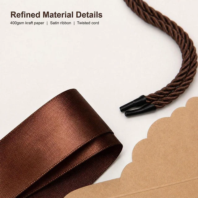 Alt view image 4 of 7 - Brown Kraft Gift Box with Handle & Ribbon, 6 Pack 8 x 6 x 5 in | Rustic Gift Packaging For Housewarming, Thanksgiving, Christmas, Candles, Mugs And Handmade Gifts