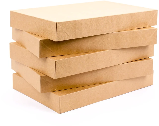 Alt view image 3 of 3 - Medium Gift Boxes with Lids, 5-Pack (Brown Kraft Shirt Boxes)