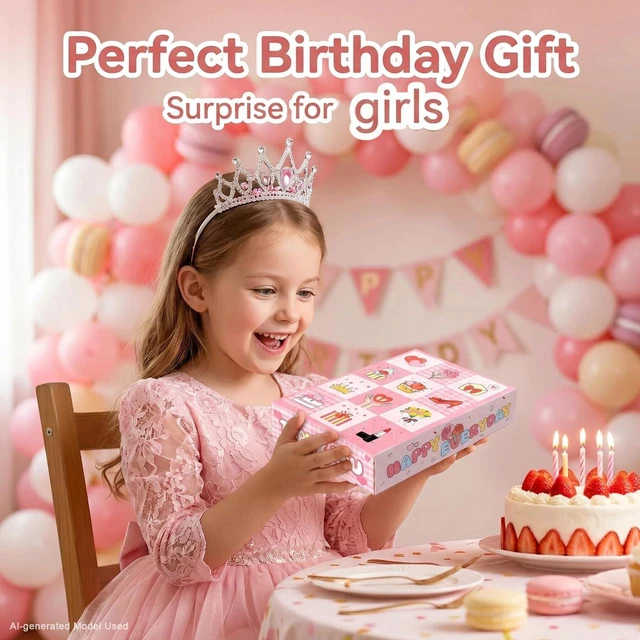 Alt view image 7 of 7 - 5 Pack DIY Surprise Gift Boxes with Compartments Holes for 12 Days Advent | Empty Pink Box for Thanksgiving, Christmas, Birthday, Mother's Day, Valentine's Day, Anniversary, Women's Day, Graduation