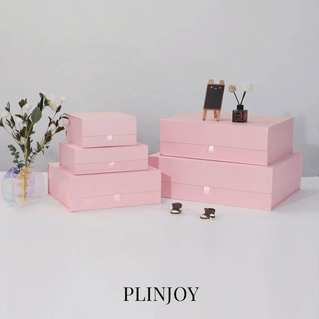 Alt view image 2 of 7 - Pink Gift Box 8x8x4 Inches Small Gift Boxes for Presents with Magnetic Closure Lid Luxury Collapsible Gift Box Bridesmaid, Wedding, Birthday Boxs for Gift Packaging