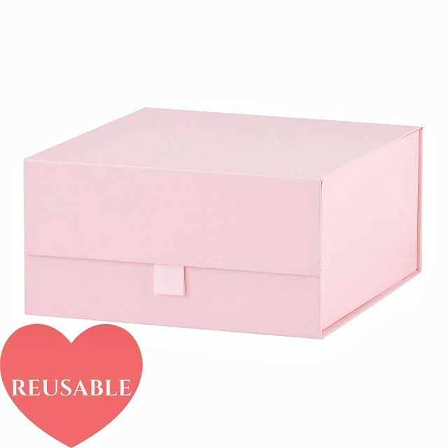 Alt view image 7 of 7 - Pink Gift Box 8x8x4 Inches Small Gift Boxes for Presents with Magnetic Closure Lid Luxury Collapsible Gift Box Bridesmaid, Wedding, Birthday Boxs for Gift Packaging