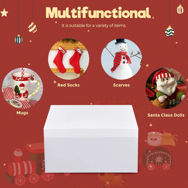 Alt view image 4 of 7 - 8x8x4 Gift Box 10 Pack White Gift Boxes with Lids for Present | 305gsm DIY Bridesmaid Proposal Box, Cardboard,Recyclable,Foldable Box for Christmas Gift,Wedding, Birthday Party