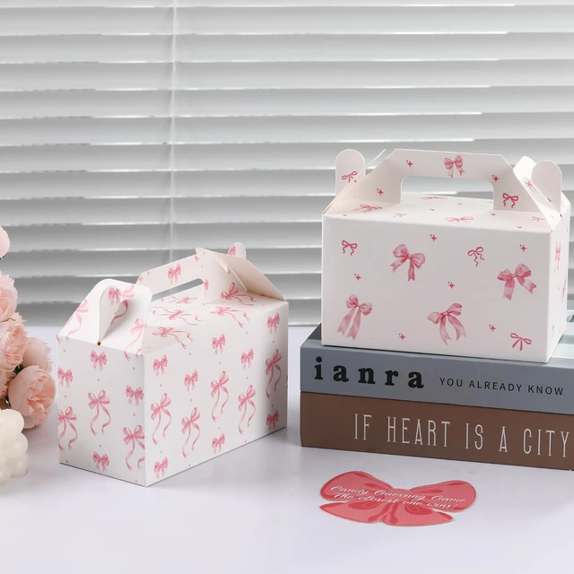 Alt view image 3 of 7 - 12 Count Pink Bow Treat Boxes Party Favors - 6x3.5x2.9 Inch Goodie Gift Boxes, Cute Bow Themed Candy Dessert Boxes for Birthday, Bridal & Baby Shower, Bachelorette
