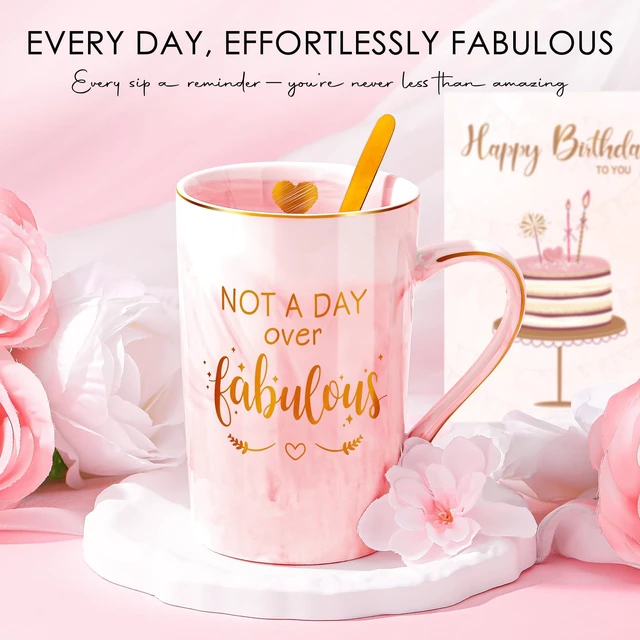 Alt view image 2 of 7 - Birthday Gifts for Women Happy Birthday Gift Baskets for Women Unique Not A Day Over Fabulous Mug Gift ideas Pink Gifts Box Set Presents for Her Friends Mom Sister Wife Coworkers Daughter Aunt Mom