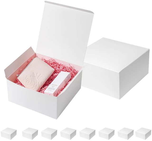 Main image of Gift Boxes with Lids 10x10x5 Inches 10 Pack Bridesmaid Proposal Box | White Cardboard Gift Box for Presents, Christmas, Wedding, Graduation, Holiday, Birthday Craft Present Packaging