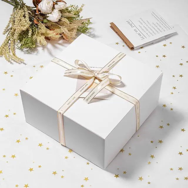 Alt view image 3 of 5 - Gift Boxes with Lids 10x10x5 Inches 10 Pack Bridesmaid Proposal Box | White Cardboard Gift Box for Presents, Christmas, Wedding, Graduation, Holiday, Birthday Craft Present Packaging