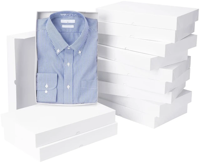 Main image of 12 Pack Medium White Cardboard Gift Boxes with Lids for Presents, Gift Boxes for Clothes, Shirt Boxes, 14.25x9.5x2 Inches